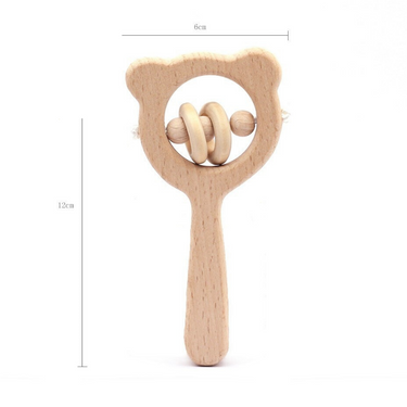 EcoToys Bambino Kaukring | Mordedor de Madera Calmante - Condiciones Seguras para Jugar y Morder